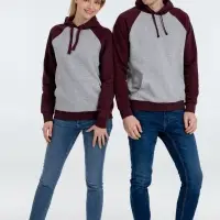 Толстовка унисекс Seattle серый меланж/бордовый, размер XL