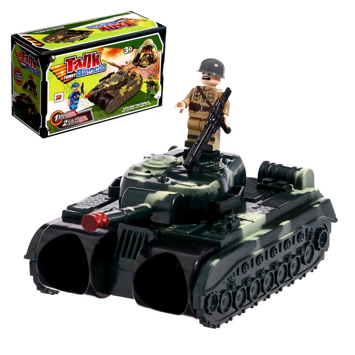 Бинокль &laquo;Танк&raquo;, с ремешком и солдатиком, цвета МИКС