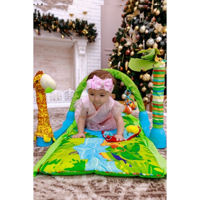 Развивающий коврик &laquo;Остров&raquo;, с дугой и игрушками, 77х77х0,5