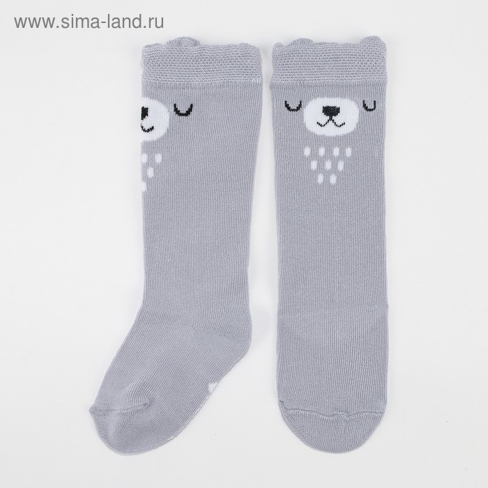 Гольфы Крошка Я &laquo;Мишка&raquo;, 10-12 см, цвет серый