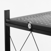 Стеллаж складной на колесах, 5 полок, 72&times;36&times;162,5см, цвет чёрный матовый