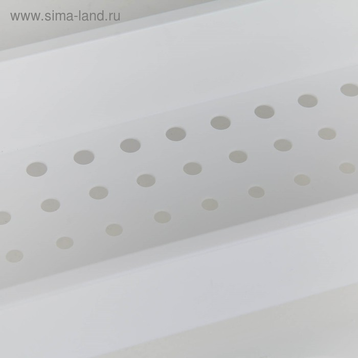 Этажерка настольная узкая 2-х секционная, на колёсиках, цвет белый