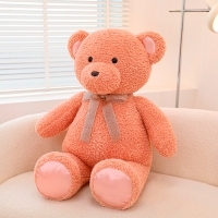 Мягкая игрушка "Медведь" с бантиком, 90 см, цвет розовый