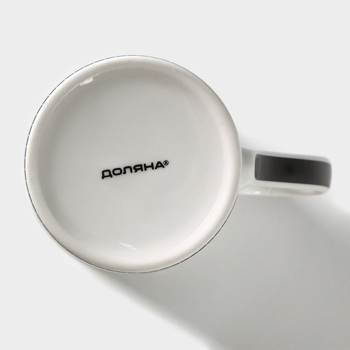 Кружка фарфоровая Доляна «Чёрный кот», 300 мл, цвет белый Кружка фарфоровая Доляна «Чёрный кот», 300 мл, цвет белый