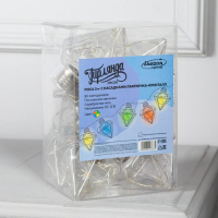 Гирлянда &laquo;Нить&raquo; 3 м с насадками &laquo;Лампочки кристалл&raquo;, IP20, прозрачная нить, 80 LED, свечение мульти, 8 режимов, 220 В