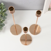 Подсвечник металл "Перелив. Полосы" d=2,5 см набор 3 шт золото 21,5 см, 27 см, 32 см Подсвечник металл "Перелив. Полосы" d=2,5 см набор 3 шт золото 21,5 см, 27 см, 32 см