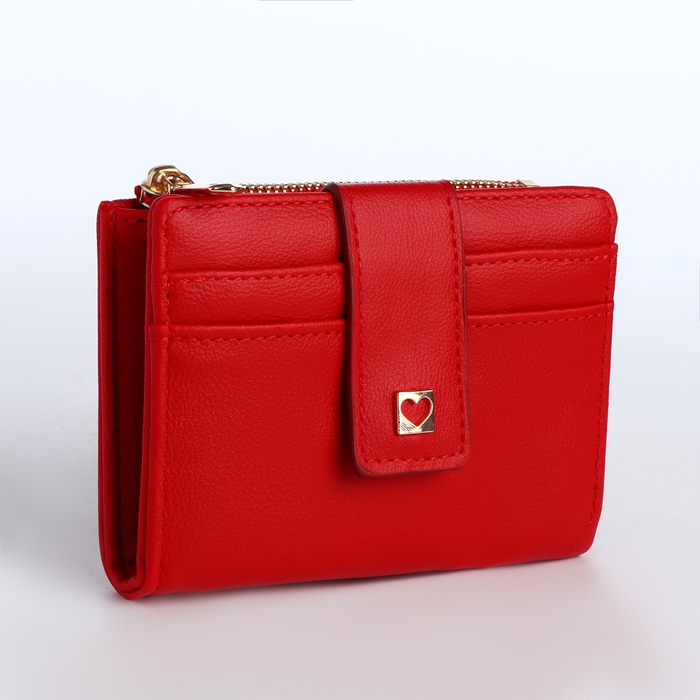 Кошелёк женский на кнопке, цвет красный Кошелёк женский на кнопке, цвет красный