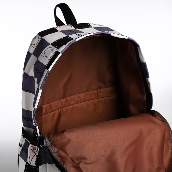 Рюкзак школьный из текстиля, 3 кармана, цвет серый/чёрный Рюкзак школьный из текстиля, 3 кармана, цвет серый/чёрный