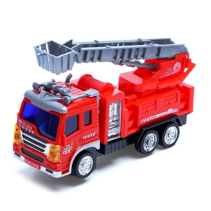 Машина &laquo;Пожарная служба&raquo;, работает от батареек, свет и звук, МИКС