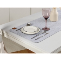 Дорожка на стол Доляна &laquo;Грэй&raquo;, 40&times;150 см, толщина 4 мм, цвет светло-серый