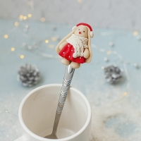 Ложка для декора полимерной глиной «Новый год! Зайка в шарфике», новогодний набор для творчества Ложка для декора полимерной глиной «Новый год! Зайка в шарфике», новогодний набор для творчества
