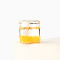 Новогодняя свеча гелевая в стакане Зима это ..&laquo;Новый год: Золотой шик&raquo;, без аромата, скретч-слой, 2,5 х 2,5 х 2,5 см