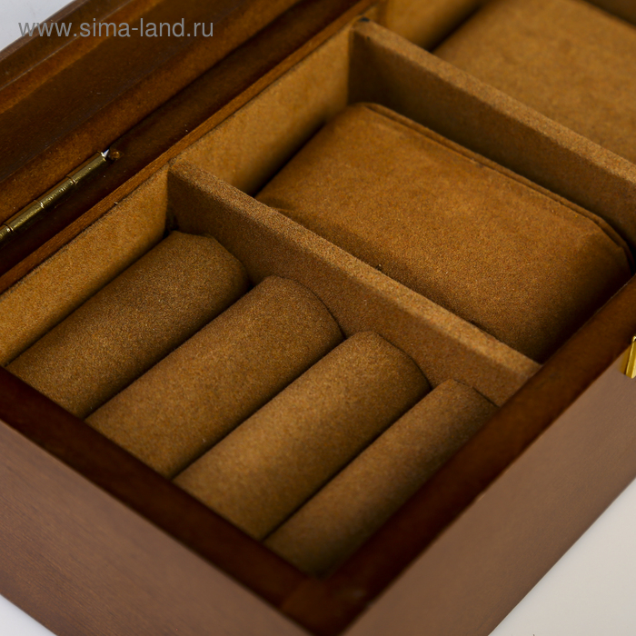 Шкатулка дерево 2 отделения под часы и бижутерию Шкатулка дерево 2 отделения под часы и бижутерию "Стиль" коричневая 10,5х7х19,2 см