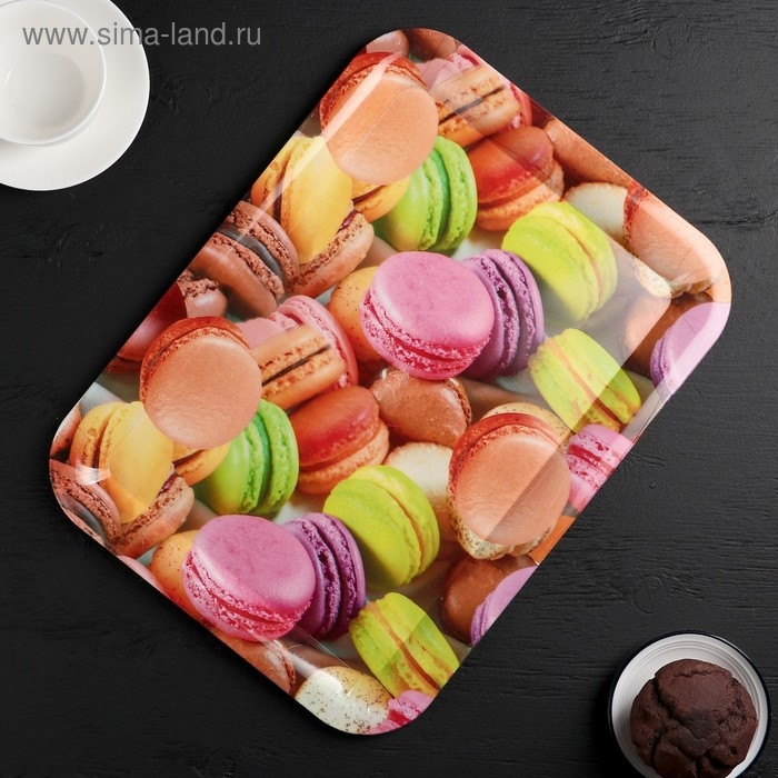 Поднос пластиковый прямоугольный Доляна &laquo;Кокетство&raquo;, 37,5&times;28 см, рисунок МИКС