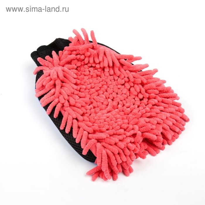 Варежка для мытья авто, 25&times;19 см, двухсторонняя, микс