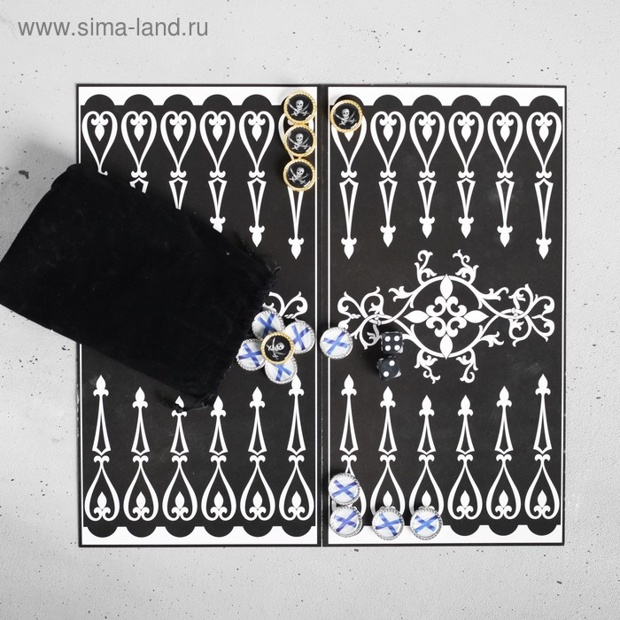 Нарды в мешочке с полем &laquo;Корабль&raquo;, 13 х 20 см