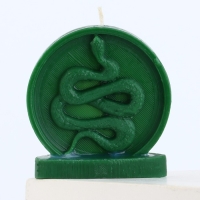 Новогодняя свеча интерьерная &laquo;Новый год: Змея в кругу&raquo;, зелёная, 66 х 69 х 27