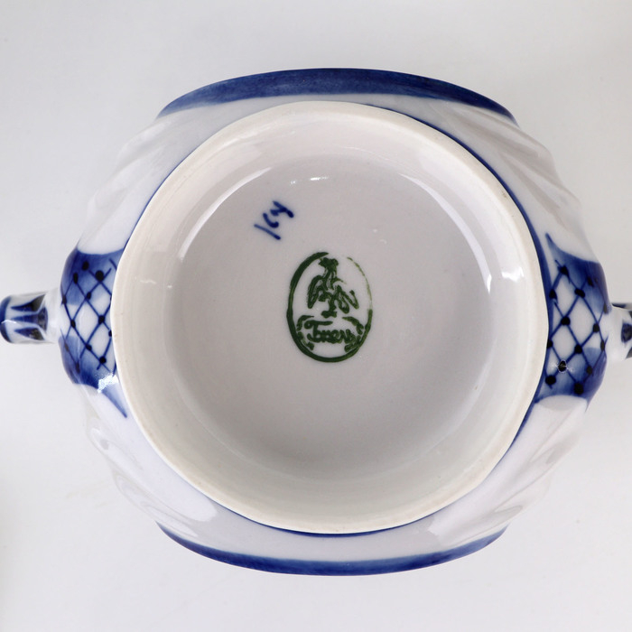 Сахарница &laquo;Силуэт&raquo;, 14х10х14 см, гжель