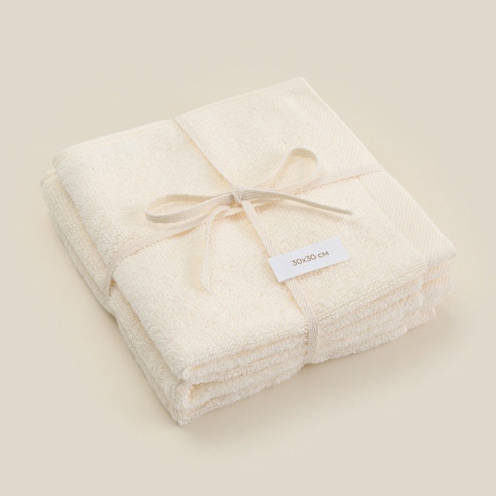 Набор салфеток SL HOME: Basic Набор салфеток SL HOME: Basic "Айвори" 30х30 см - 3 шт., 100% хлопок, 530 г/м2