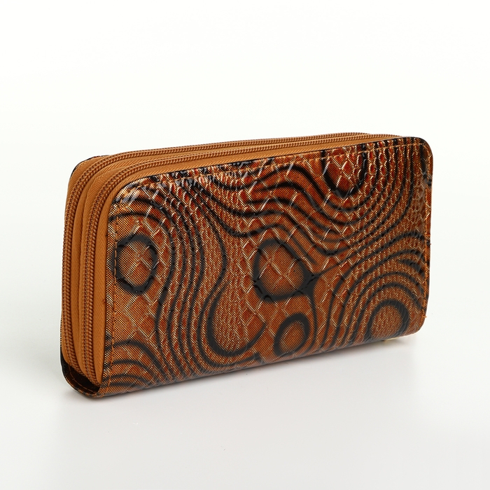 Кошелёк женский на молниях, цвет коричневый Кошелёк женский на молниях, цвет коричневый