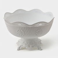 Ваза для хлеба и фруктов на ножке, 26&times;17 см, цвет белый