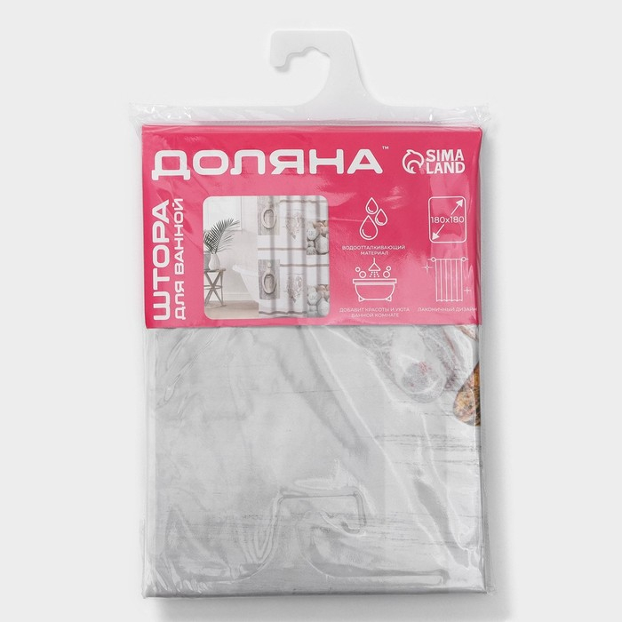 Штора для ванны Доляна &laquo;Гармония&raquo;, 180&times;180 см, EVA