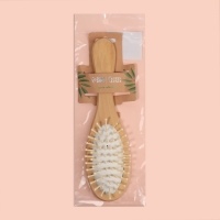 Расчёска массажная, 6 &times; 22 см, цвет &laquo;светлое дерево&raquo;