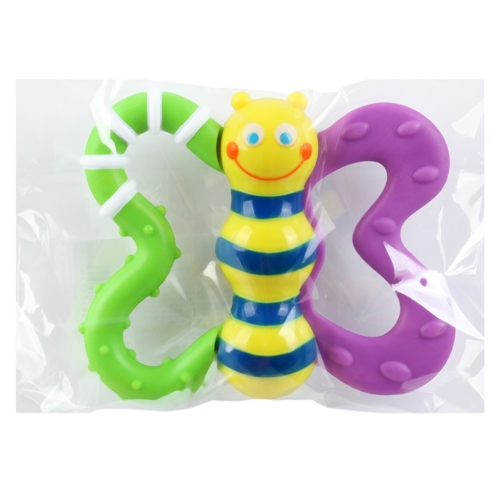 Погремушка «Бабочка» с эластичными элементами, в пакете, Крошка Я Погремушка «Бабочка» с эластичными элементами, в пакете, Крошка Я