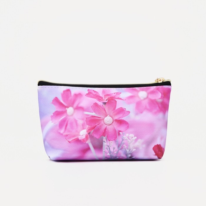 Косметичка на молнии, цвет белый/розовый/сиреневый Косметичка на молнии, цвет белый/розовый/сиреневый