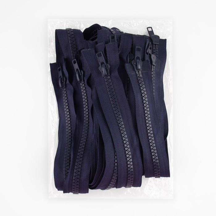 Молния &laquo;Трактор&raquo;, №10, разъёмная, 2 бегунка, замки автомат, 90 см, цвет тёмно-синий, цена за 1 штуку