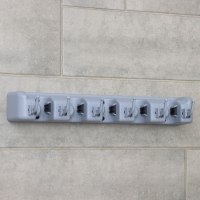 Держатель для швабр и метел с крючками Доляна, крепление саморезы, 41&times;8 см, 5 секций