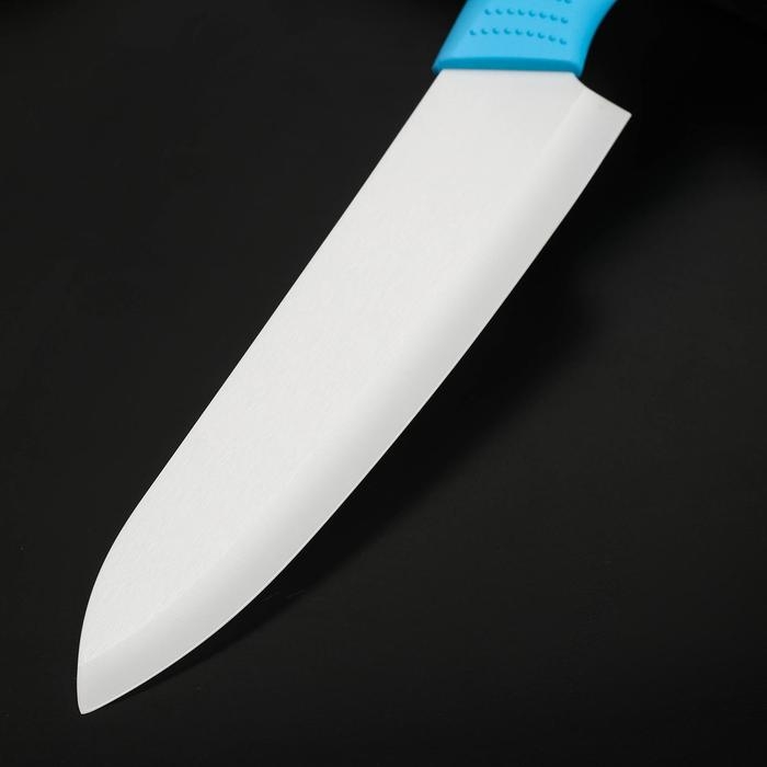 Нож керамический Доляна «Симпл», лезвие 15 см, ручка soft touch, цвет синий Нож керамический Доляна «Симпл», лезвие 15 см, ручка soft touch, цвет синий