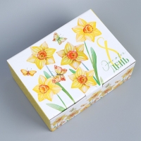 Коробка подарочная сборная, упаковка, &laquo;С 8 марта&raquo;, 26 х 19 х 10 см