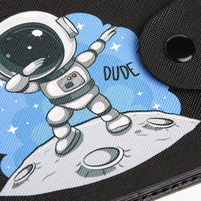 Кошелёк на кнопке, цвет чёрный