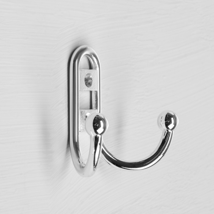 Крючок-вешалка №13, хром глянец, 100 шт. Крючок-вешалка №13, хром глянец, 100 шт.