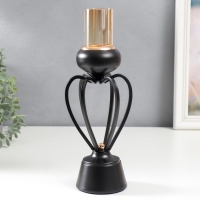 Подсвечник металл на 1 свечу "Физалис" чёрный 31х9х9 см Подсвечник металл на 1 свечу "Физалис" чёрный 31х9х9 см