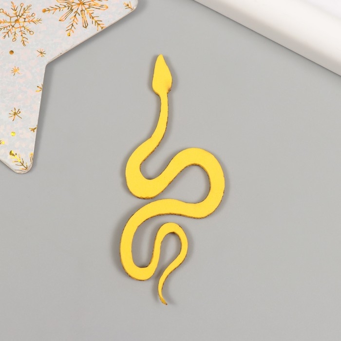 Новогодний декор "Золотая змея" фоам глиттер, 7 см (Новогодний набор 6 шт)
