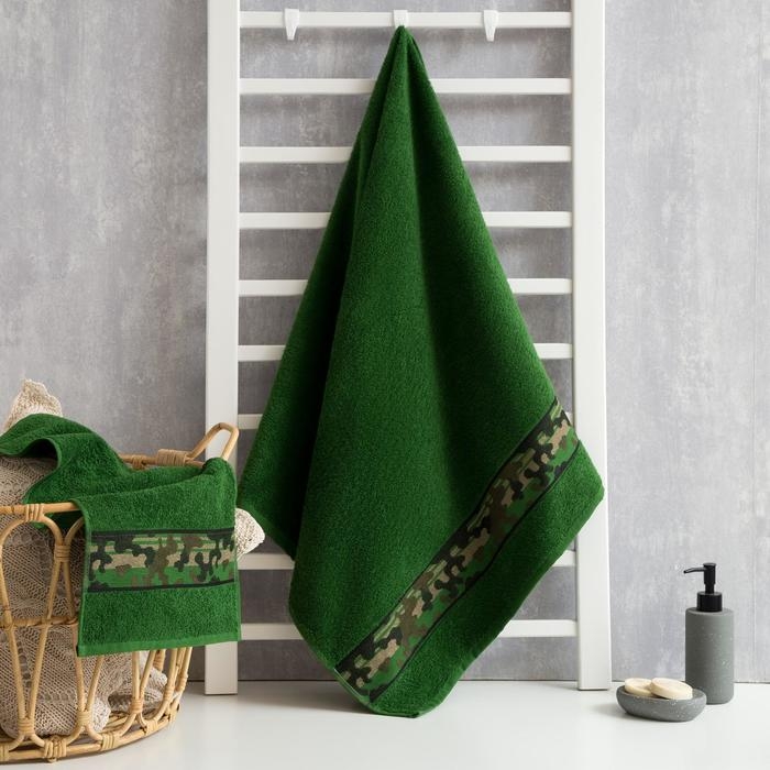 Полотенце махровое Love Life &laquo;Милитари&raquo; 70*130 см, цв. хаки, 100% хлопок, 360 г/м2