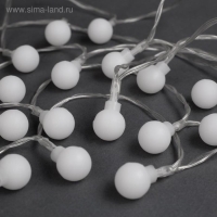 Гирлянда «Нить» 3 м с насадками «Шарики», IP20, прозрачная нить, 20 LED, батарейки AAх3 (нет в комплекте), свечение мульти Гирлянда «Нить» 3 м с насадками «Шарики», IP20, прозрачная нить, 20 LED, батарейки AAх3 (нет в комплекте), свечение мульти