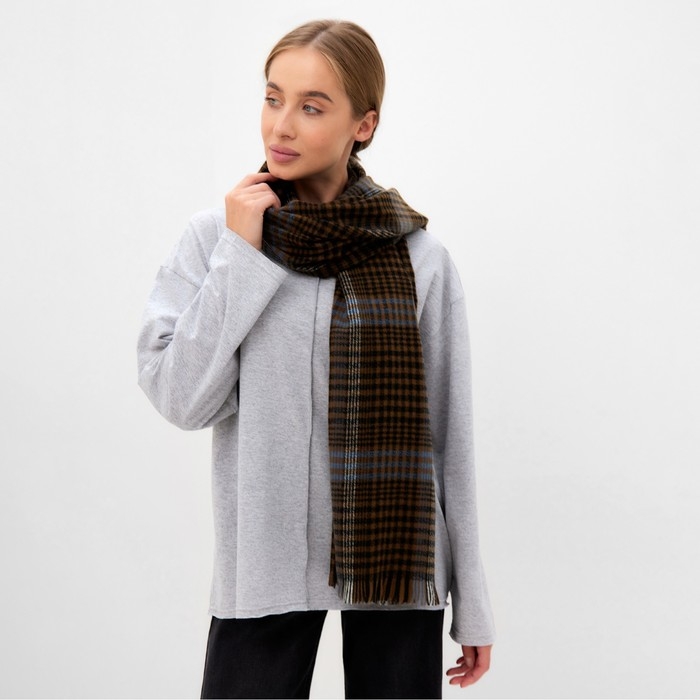 Шарф зимний с кистями MINAKU 65*180 + 8 см цвет коричневый Шарф зимний с кистями MINAKU 65*180 + 8 см цвет коричневый