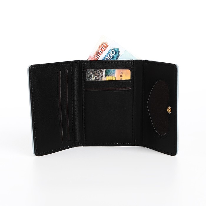 Кошелёк детский на кнопке, цвет голубой