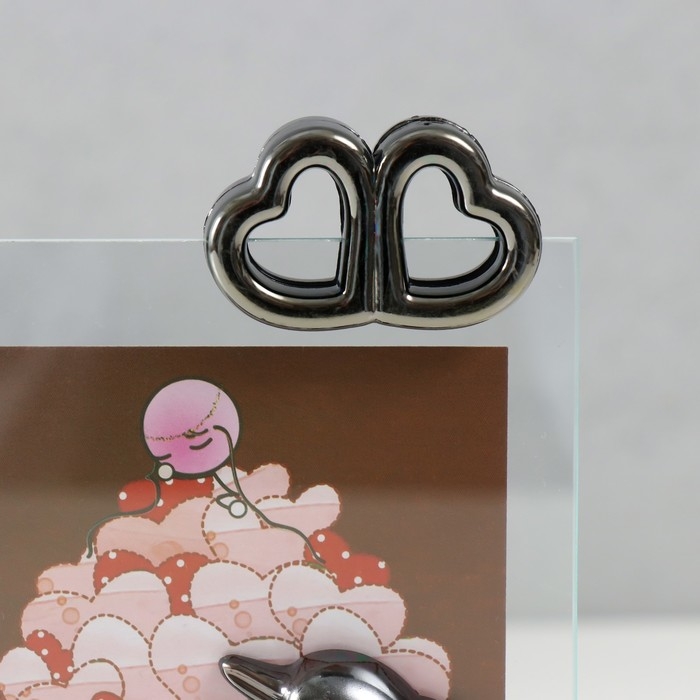 Фоторамка пластик 10х15 см "Дельфины" 14х15х4 см