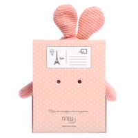 Мягкая игрушка «Зайка вязаный», цвет розовый, 38 см Мягкая игрушка «Зайка вязаный», цвет розовый, 38 см