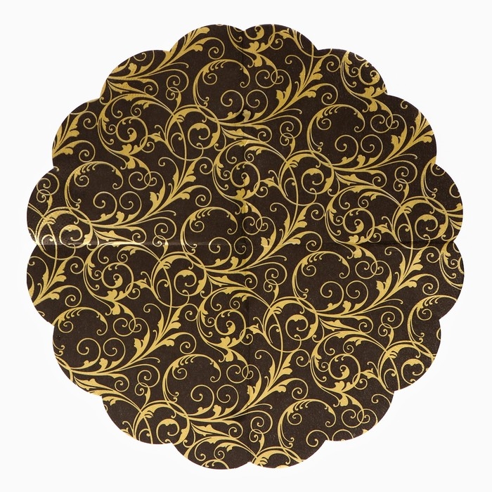 Новогодние салфетки бумажные Art Bouquet Rondo &laquo;Очарование на черном&raquo;, 3 слоя, d 32 см., 12 шт.