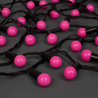 Гирлянда &laquo;Нить&raquo; 20 м с насадками &laquo;Шарики 1.5 см&raquo;, IP44, тёмная нить, 200 LED, свечение розовое, 8 режимов, 220 В
