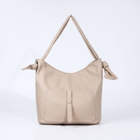 Сумка-тоут на молнии, 2 наружных кармана, цвет бежевый Сумка-тоут на молнии, 2 наружных кармана, цвет бежевый