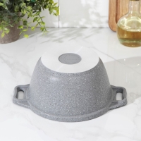 Кастрюля, 1 л, d=18 см, h=9 см, антипригарное покрытие, цвет светлый мрамор