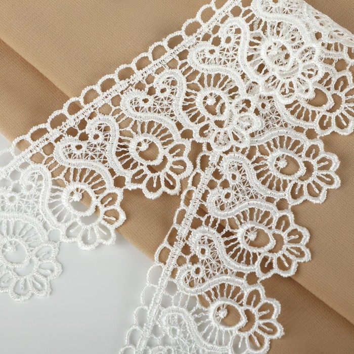 Кружево гипюровое, 46 мм &times; 11 &plusmn; 1 м, цвет айвори