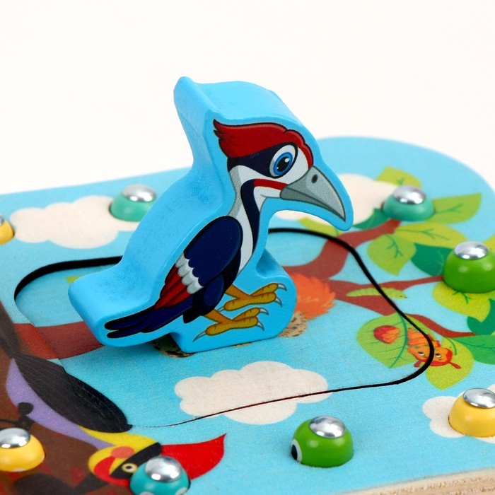 Логический центр 2 в 1 &laquo;Дятел и яички&raquo; 14,5 &times; 12 &times; 8 см