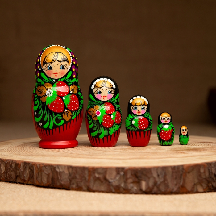 Матрешка Матрешка "Платочек", 5-кукольная, 10-13 см, ручная роспись